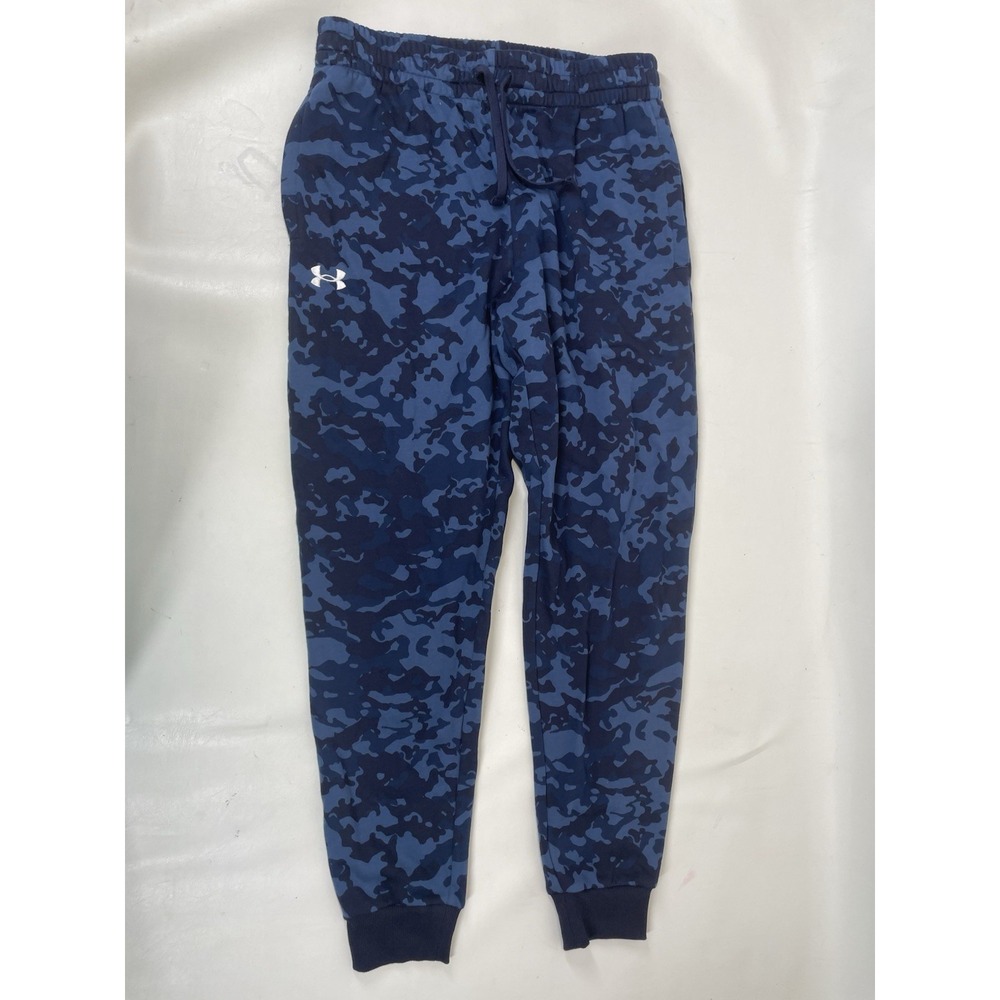 Under Armour UA Rival Fleece Jogger Camo Pants Mens Size L Blue Loose